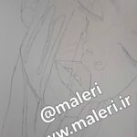 تصویر سیاه قلم 30 در 40 صورت در قاب عکس ( کد محصول 1404040402)