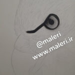 تصویر سیاه قلم 50 در 70 عقاب در قاب عکس ( کد محصول 1404072105)